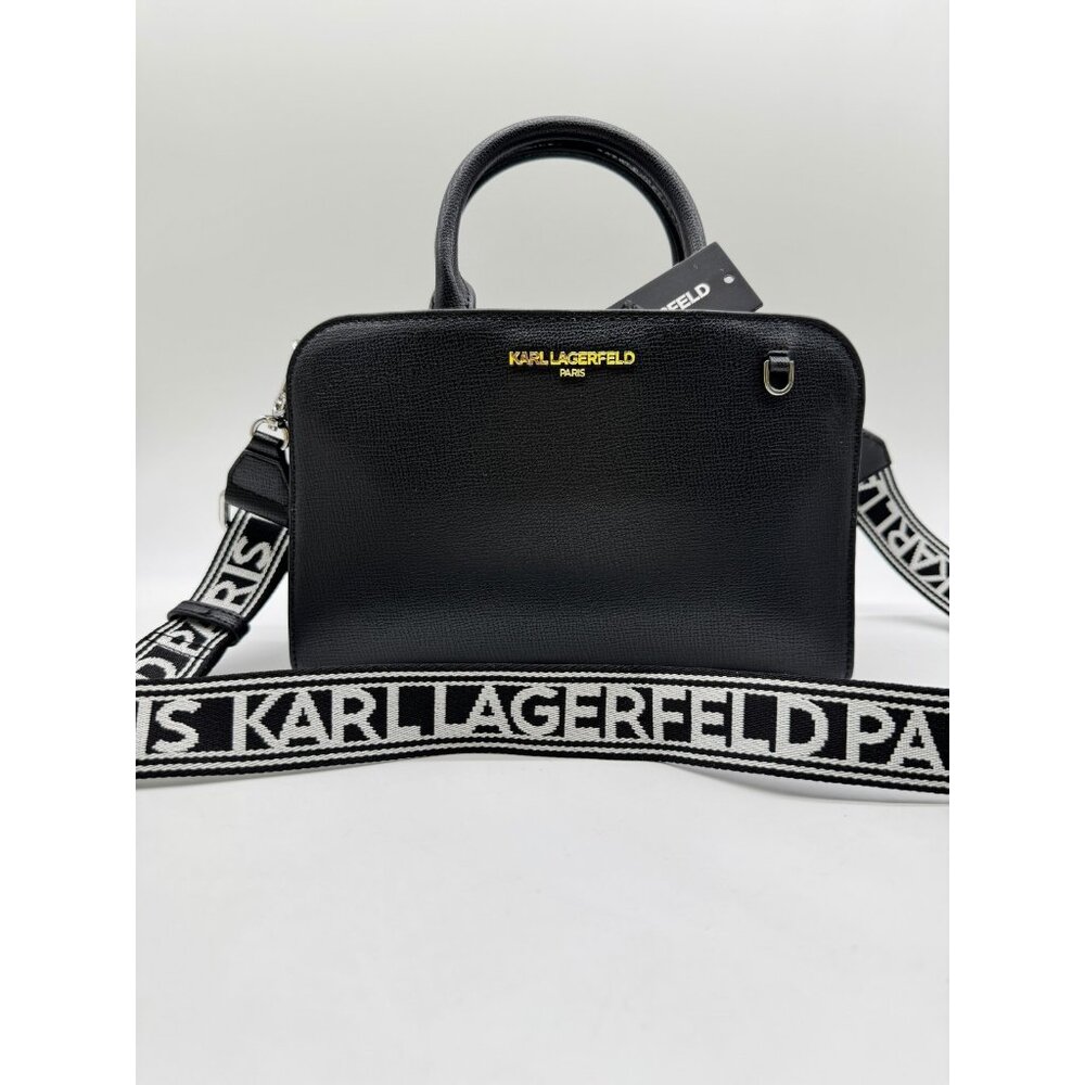 KARL LAGERFELD Maybelle small satchel crossbody + Dust bag BLACK (No charm)